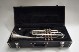 CASED SILVER PLATED TRUMPET