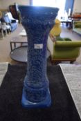 BLUE GLAZED CERAMIC TABLE LAMP