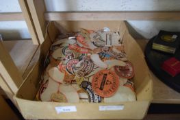 QUANTITY OF BEER BOTTLE LABELS IN CARDBOARD BOX