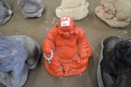 Red composite model of a Buddha, height approx 30cm