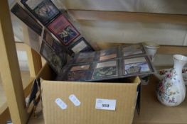 QUANTITY OF MAGIC COLLECTABLE CARDS IN CARDBOARD BOX