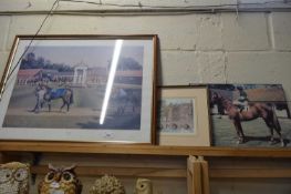 TWO HORSE RACING PRINTS, ONE ENTITLED 'TATTERSALLS' AND ONE OF ST JOHN'S COLLEGE, CAMBRIDGE (3)