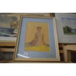 20TH CENTURY SCHOOL STUDY OF A NUDE, PASTEL, MONOGRAMMED ‘W’ TO LOWER LEFT, F/G