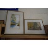 WATERCOLOUR OF A LAKELAND SCENE, SIGNED TREVOR BRAMSON, TOGETHER WITH A FURTHER WATERCOLOUR