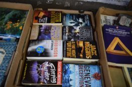 BOX OF MIXED BOOKS - MAINLY PAPERBACK NOVELS BY JACK HIGGINS, COLIN DEXTER ETC