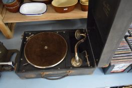 BOXED MAYFAIR DE LUXE GRAMOPHONE IN ORIGINAL BOX