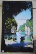 COLOURED PRINT ON CANVAS - PARADISE