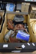 BOX CONTAINING CAMERAS, OLYMPUS ETC