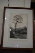 DOROTHY M FORTEY, BLACK AND WHITE LIMITED EDITION ETCHING, 54/75, CARN CARRICK, F/G ARTIST SIGNED TO