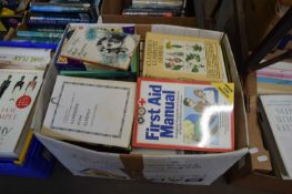 BOX OF BOOKS - SOME MEDICAL, FIRST AID MANUAL ETC