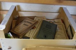 BOX OF EPHEMERA, VARIOUS TRAVEL GUIDES, MAPS ETC