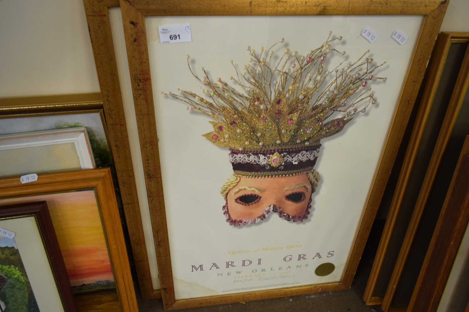 TWO LIMITED EDITION PRINTS FOR THE MARDI GRAS BY DANIEL RESNIC, IN GILT FRAMES