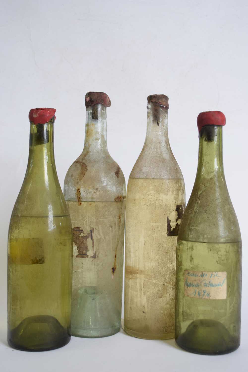 Four bottles of unlabelled unknown wine/spirits (levels vary) - Image 2 of 2