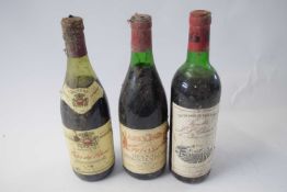 Three bt various French table wines