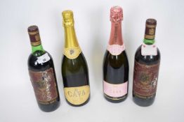 1975 Marques de Caceres Reserva, 2 bottles; Rose Cava Sparkling, 1 bottle; Cava Sparkling, 1