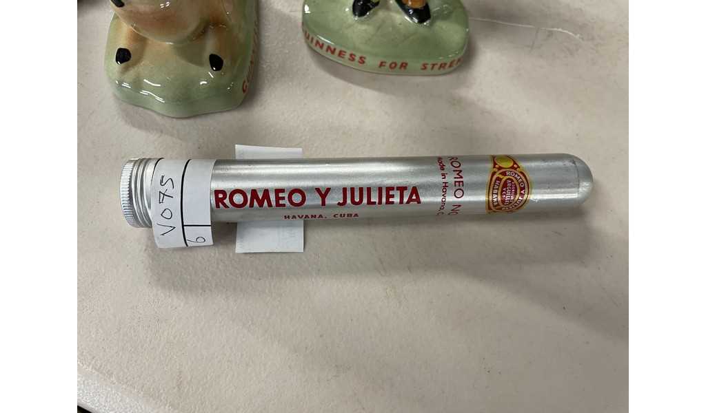 Single Romeo Y Julieta Havana cigar in metal tube