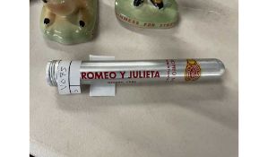 Single Romeo Y Julieta Havana cigar in metal tube