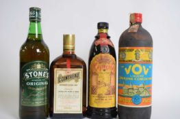 Mixed Lot: four bottles Stones Original Green Ginger Wine, Italian Vov, Kahlua and Cointreau,