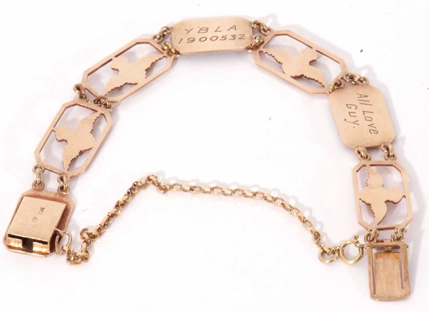 RAF interest - an RAF panel bracelet, a design featuring seven canted rectangular links, four open - Image 3 of 5