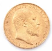 Edward VII gold sovereign dated 1907