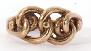 9ct gold knot ring, London 1977, 5.6gms, size P/Q