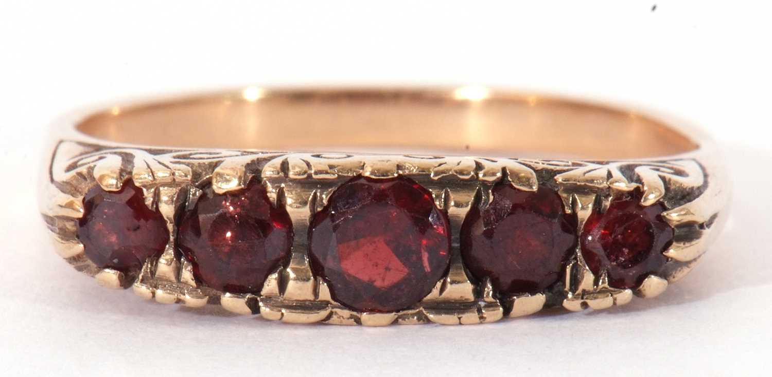 Mixed Lot: yellow metal and five stone graduated garnet ring, a 9ct gold purple stone ring, a 9ct - Image 11 of 14