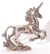 Hallmarked silver unicorn figure, London 1962, 5 x 4cm