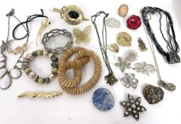 Small box of modern costume jewellery to include pendants, necklaces etc