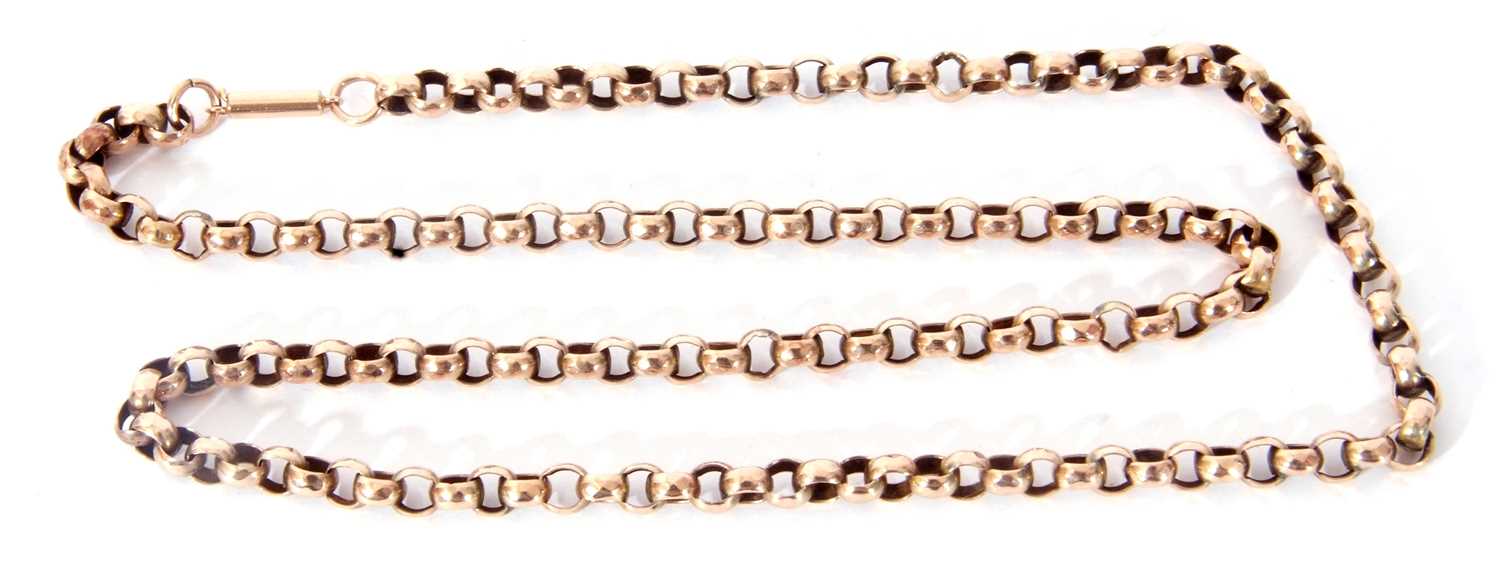 Yellow metal belcher link chain, 26cm fastened, 17.4gms - Image 3 of 3