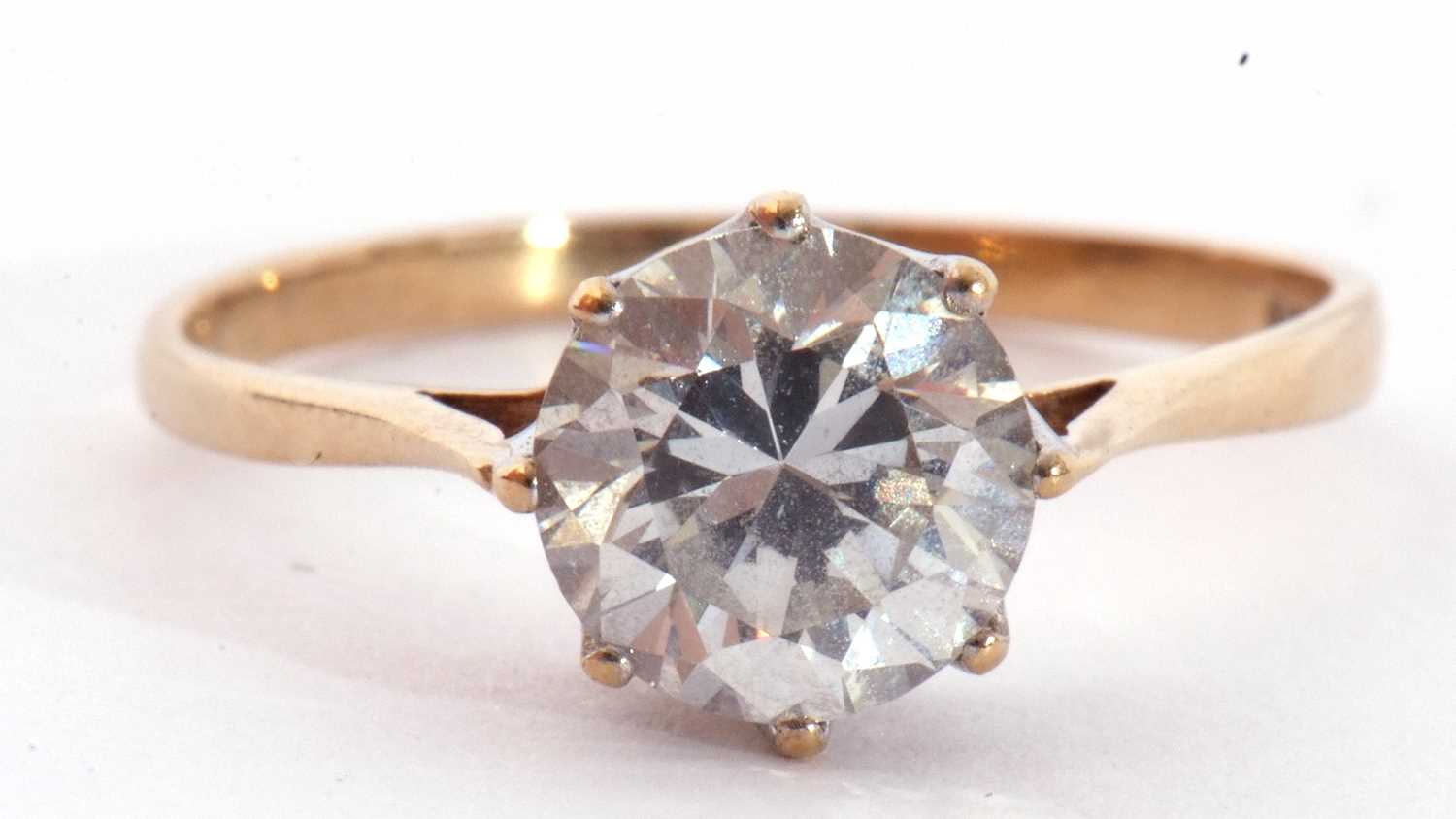 9ct gold single stone cubic zirconia ring, size L/M