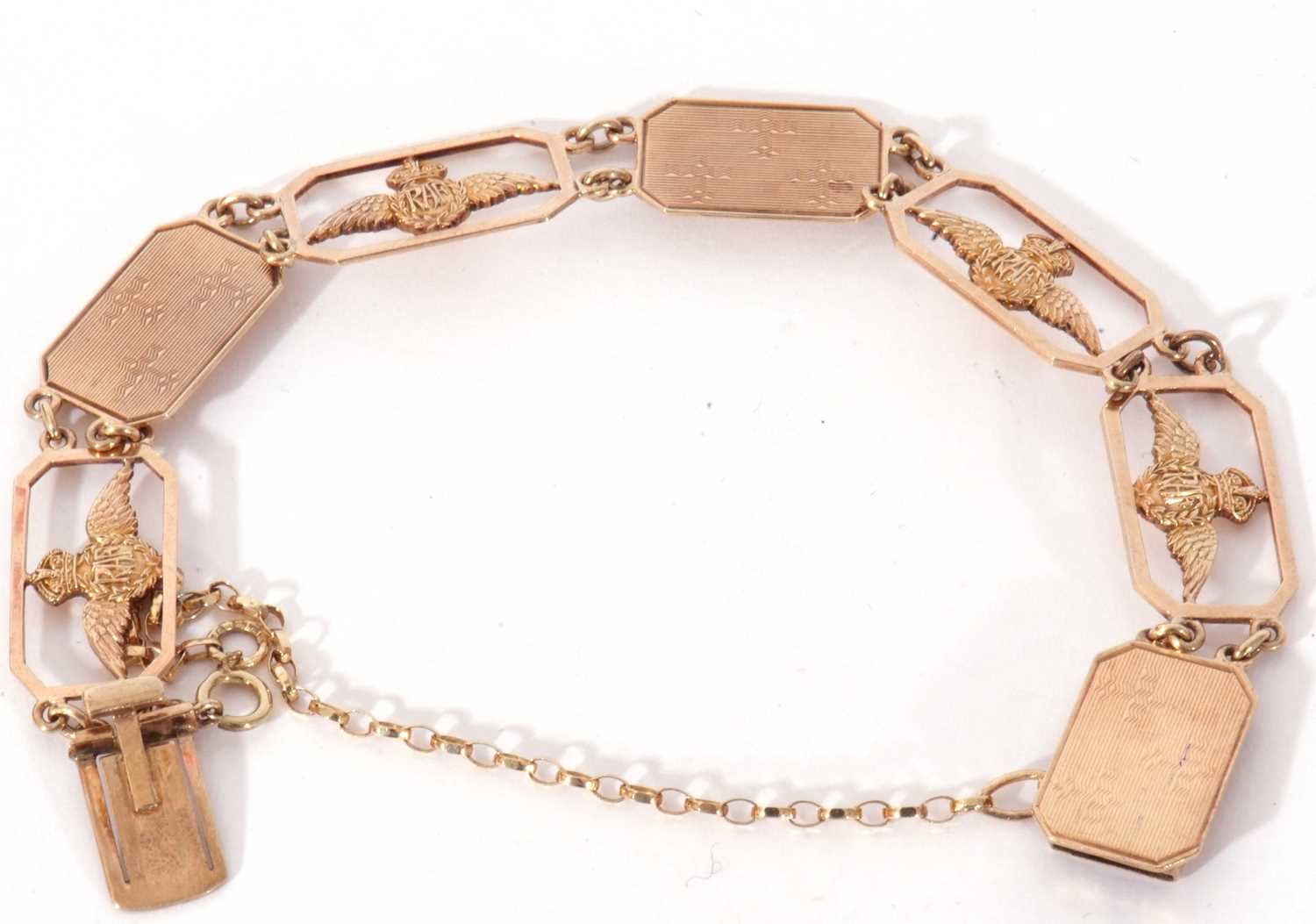 RAF interest - an RAF panel bracelet, a design featuring seven canted rectangular links, four open - Image 5 of 5