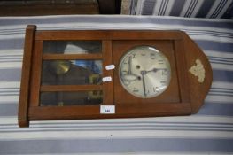 20TH CENTURY OAK CASED MANTEL CLOCK