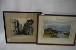 GEOFFREY REID, BLAKENEY NORFOLK, WATERCOLOUR, TOGETHER WITH SHARLAND, CHESTER CATHEDRAL, SIGNED