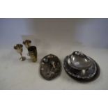 MIXED LOT VARIOUS SILVER PLATED WARES TO INCLUDE VARIOUS DISHES, CUTLERY, GOBLETS ETC