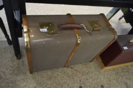 VINTAGE WOODEN BOUND SUITCASE, 59CM WIDE