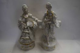 PAIR OF MODERN GILT DECORATED FIGURES