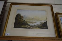 19TH CENTURY COLOURED ENGRAVING ' LAKE LUCERNE, SWITZERLAND', F/G