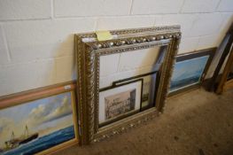 LARGE MODERN SILVERED FINISH PICTURE FRAME, 87CM WIDE