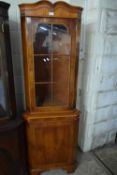 REPRODUCTION YEW WOOD VENEERED FLOOR STANDING CORNER CABINET