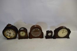 FIVE MANTEL CLOCKS