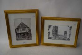 MIXED LOT - PRINT OF WYMONDHAM ABBEY AND A PRINT OF WYMONDHAM MARKET CROSS (2)