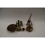 MIXED LOT VARIOUS SMALL BRASS ORNAMENTS ETC