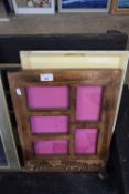 MIXED LOT : HARDWOOD PICTURE FRAME, SERVING TRAY ETC