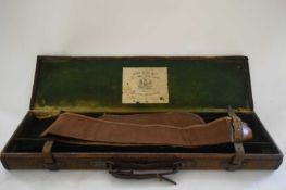 VINTAGE CANVAS COVERED GUN CASE MARKED 'JOHN RIGBY & CO, ST JAMES STREET, LONDON'