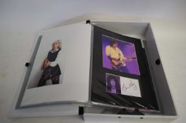 BOX FILE CONTAINING AN ALBUM OF PRINTS - MUSICAL INTEREST, MANY WITH FACSIMILE SIGNATURES TO INCLUDE