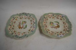 PAIR OF LATE 19TH/EARLY 20TH CENTURY SANDWICH PLATES WITH FLORAL DECORATION