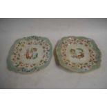 PAIR OF LATE 19TH/EARLY 20TH CENTURY SANDWICH PLATES WITH FLORAL DECORATION