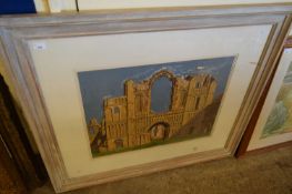 LARGE STUDY OF A RUINED ABBEY, 108CM WIDE