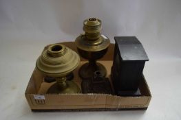 OIL LAMP BASES, MANTEL CLOCK CASE ETC