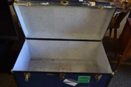 LARGE VINTAGE BLUE TRUNK, 99CM WIDE